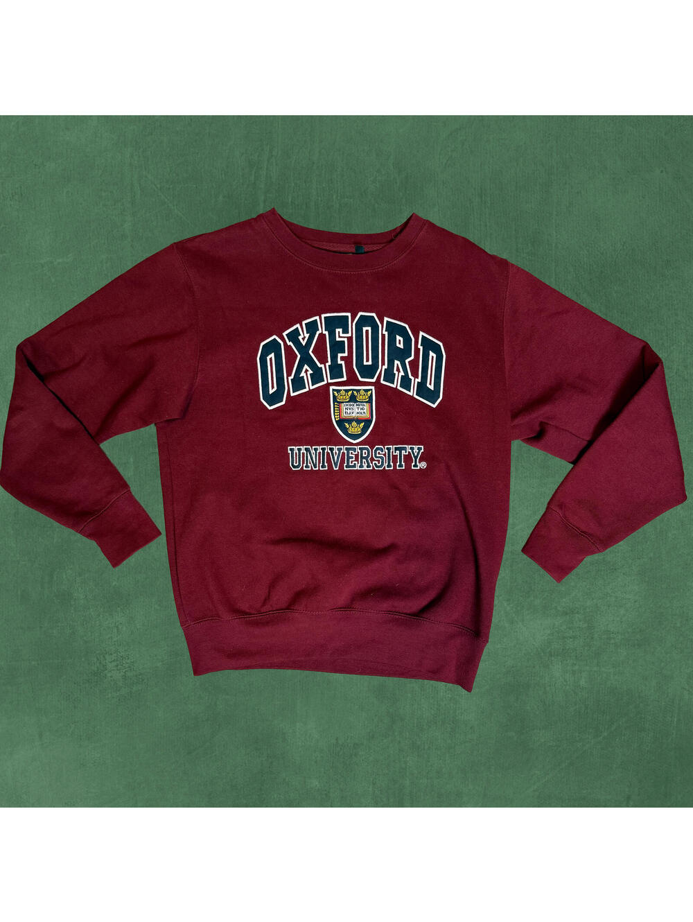 Official Vintage Oxford Sweatshirt University Crewneck Red College Pullover S